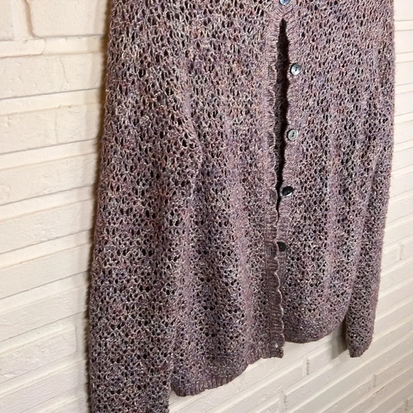 Sundance Purple Crocheted Long Sleeve Cardigan Sweater, Women’s Size Extra Small - Picture 6 of 7